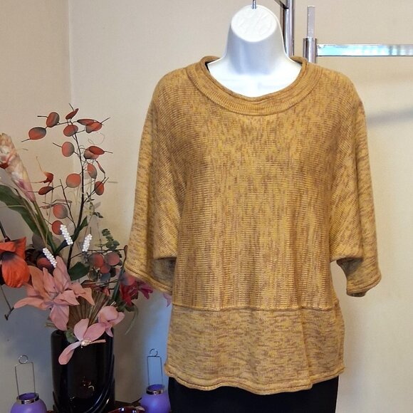 NWT Batwing Sleeves Mustard Yellow Cardigan Knitwear Lightweight Ladies Sweater - Picture 1 of 5